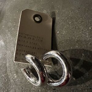 Anthropologie Silver Hoop Earrings
